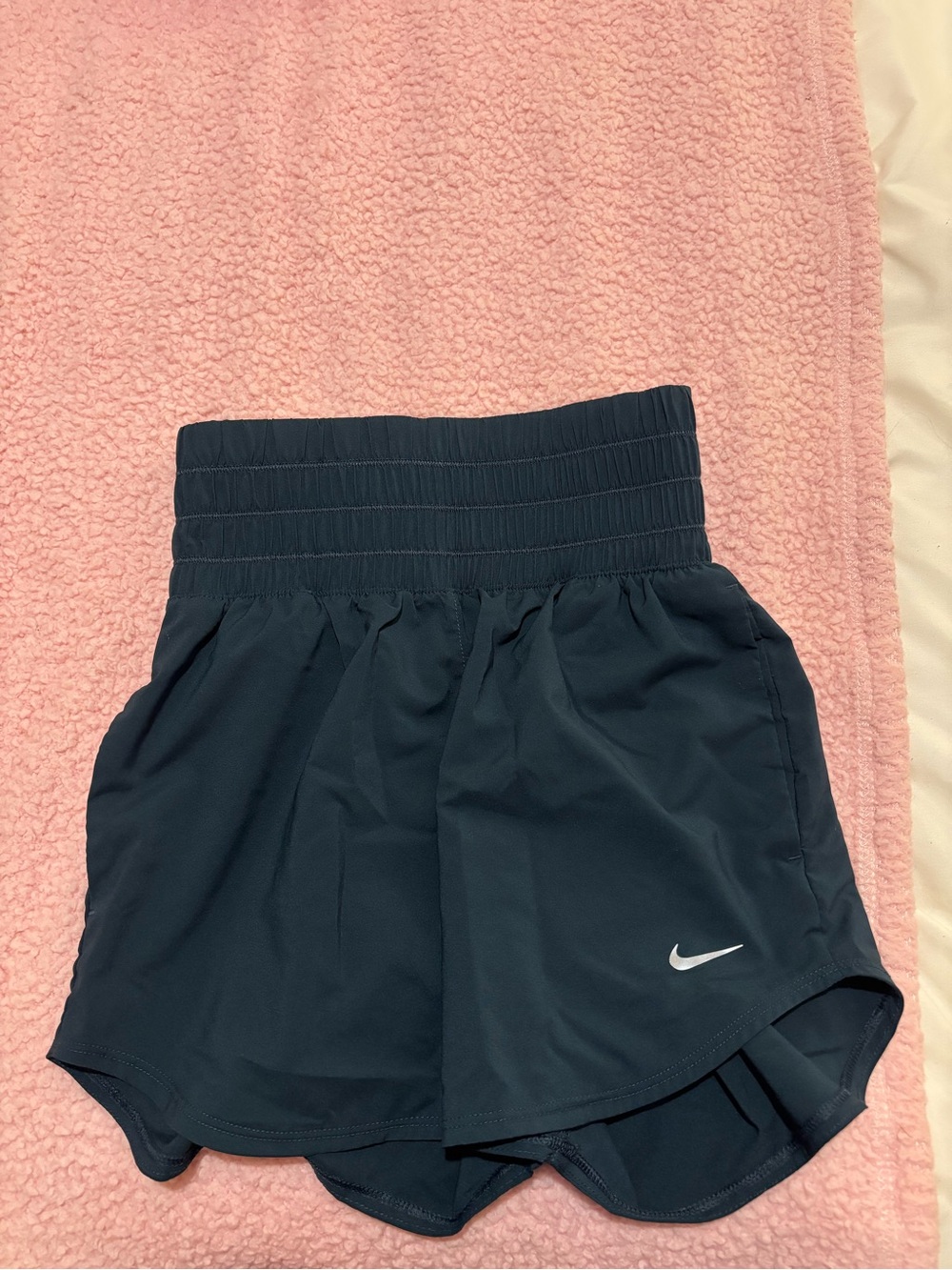 Nike Women’s Navy Smocked-Waist Athletic Shorts